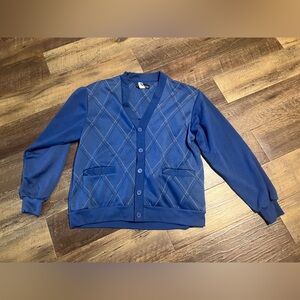 Vintage Haband Sweater, Argyle Pattern Button Down Cardigan
